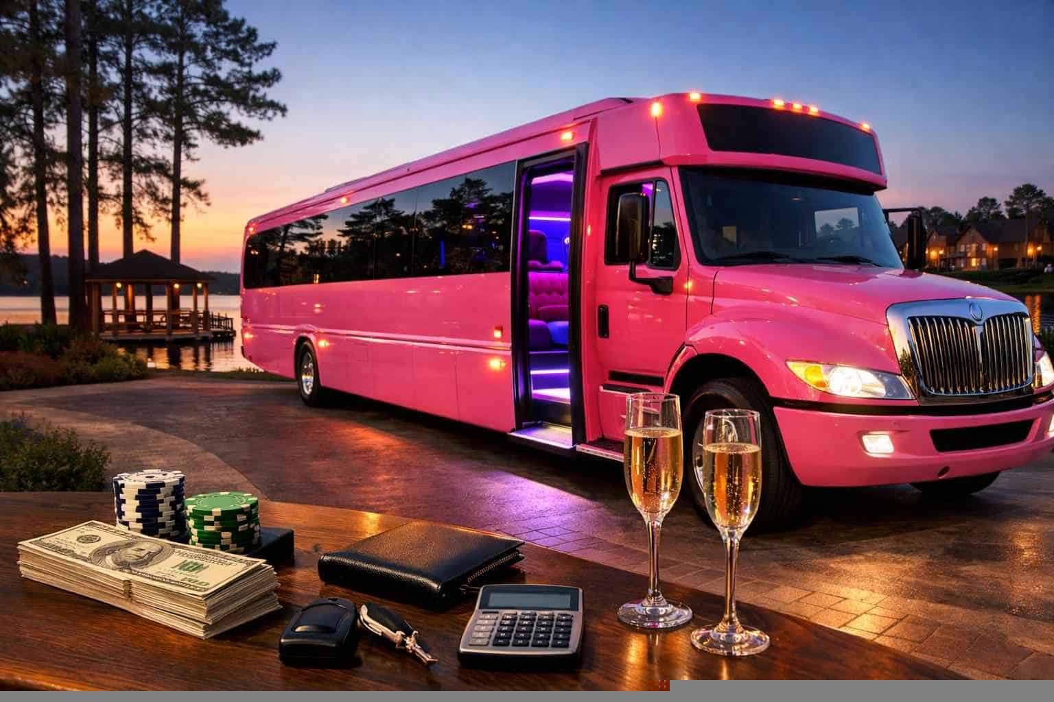 Pink Party Bus Rental Prices in Kingwood TX