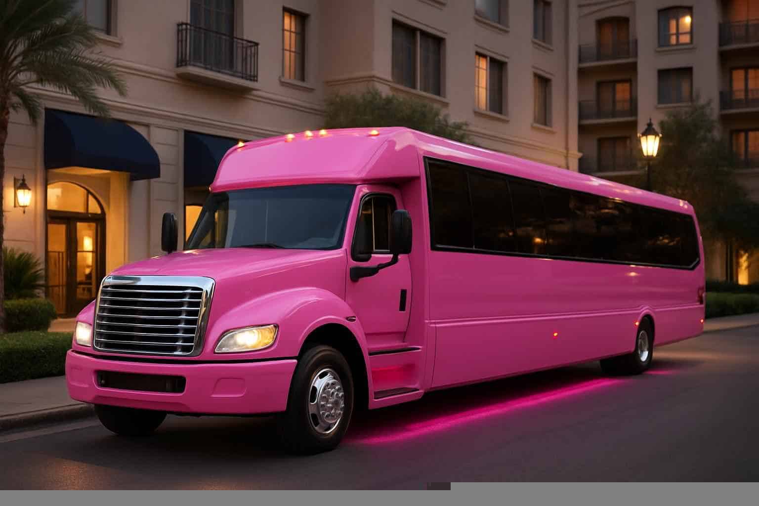 Pink Party Bus Rental Prices in League City TX