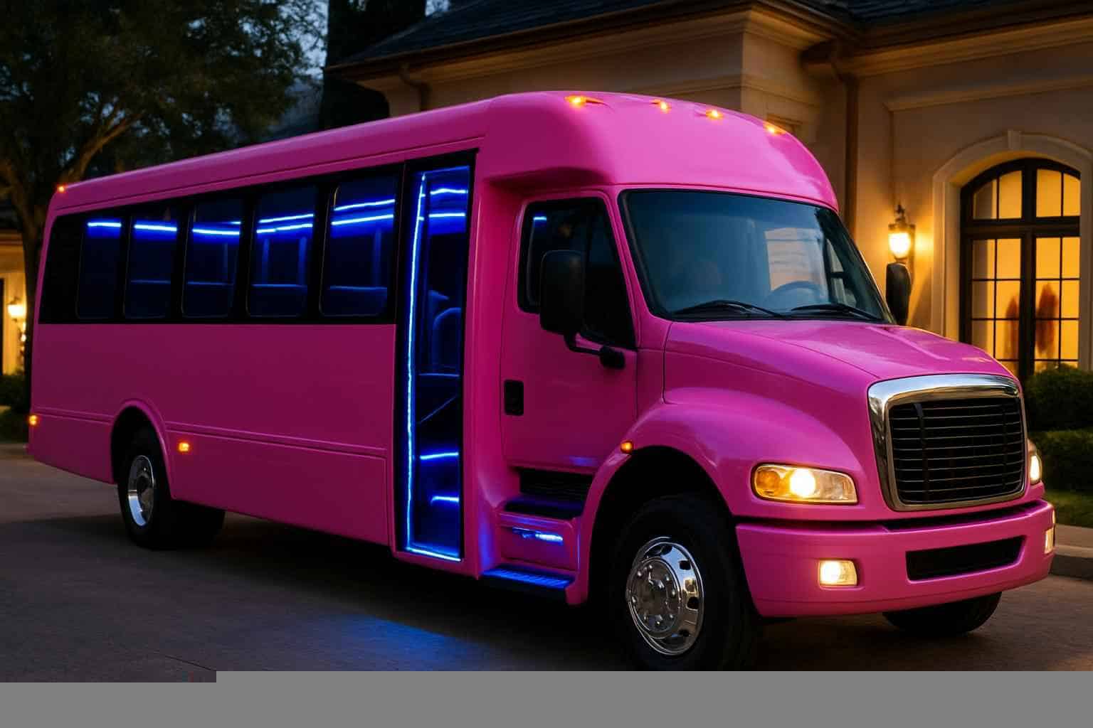 Pink Party Bus Rental Prices in Missouri City TX