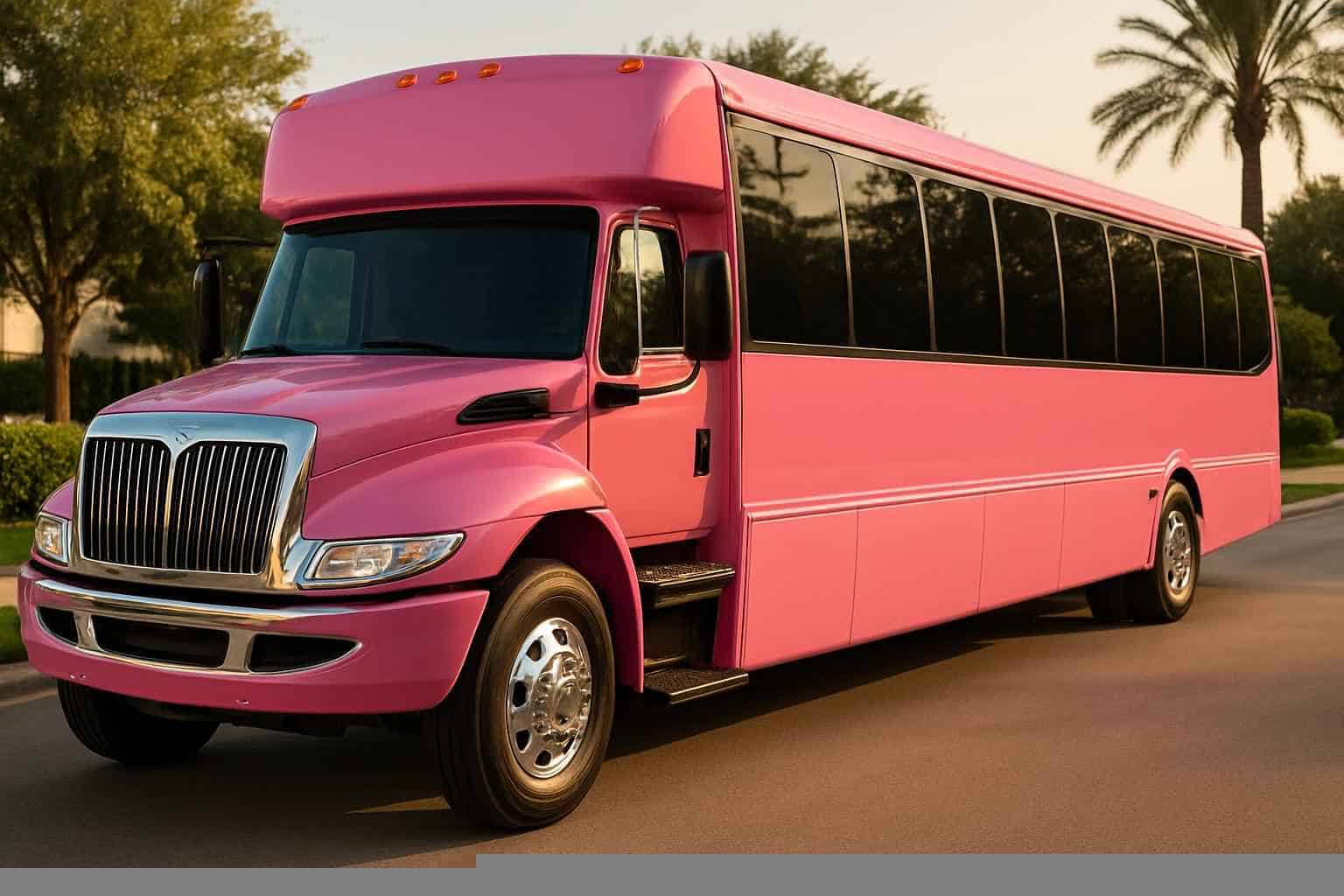 Pink Party Bus Rental Prices in Pasadena TX