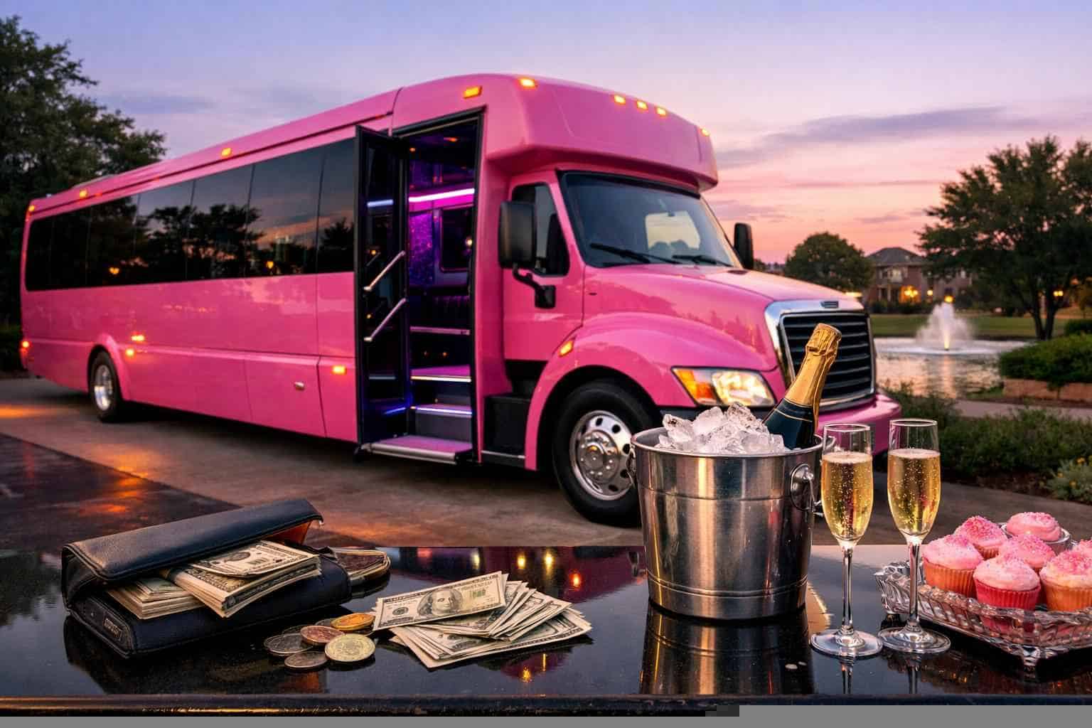 Pink Party Bus Rental Prices in Spring TX