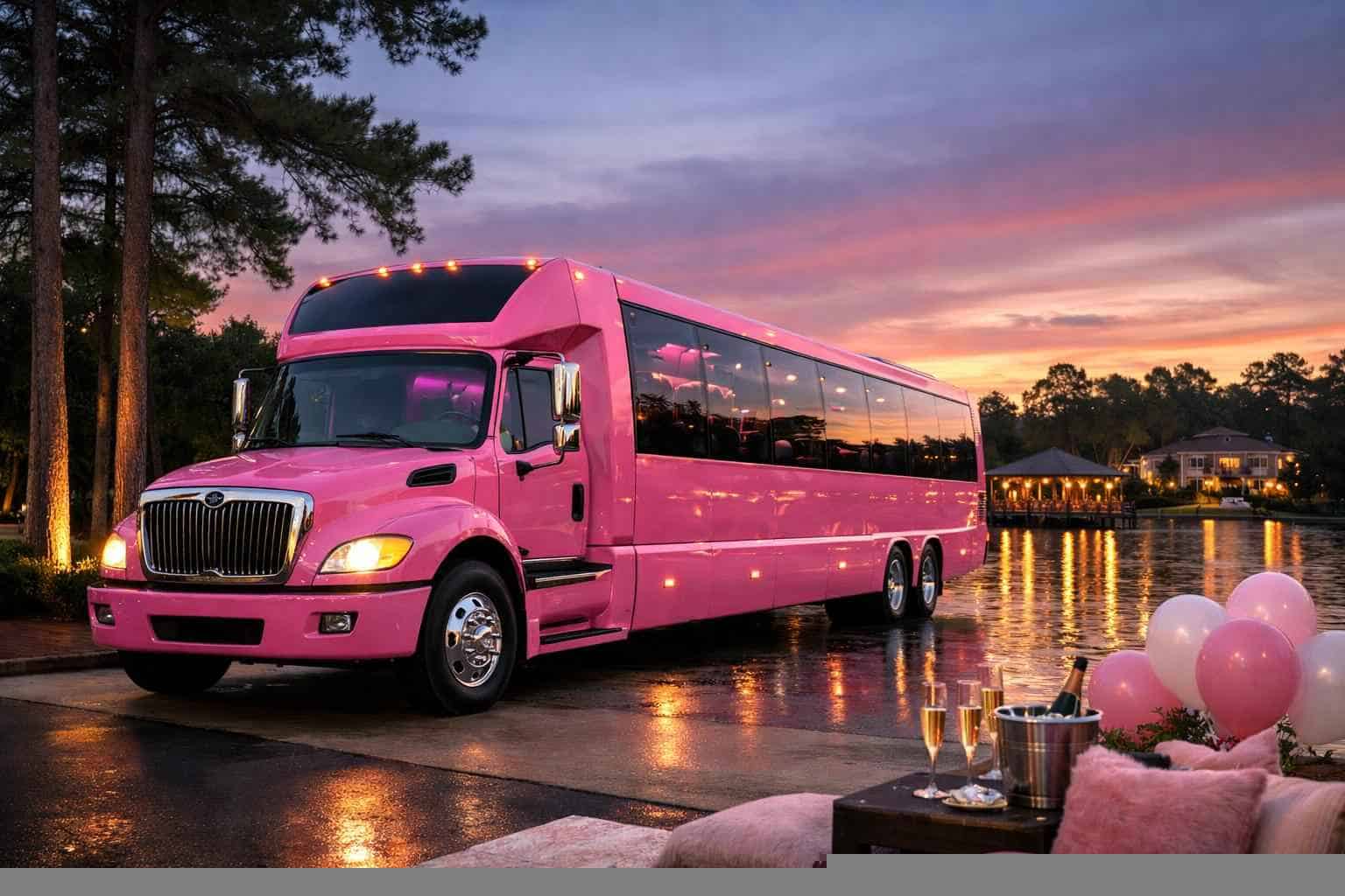 Pink Party Buses in Kingwood Texas