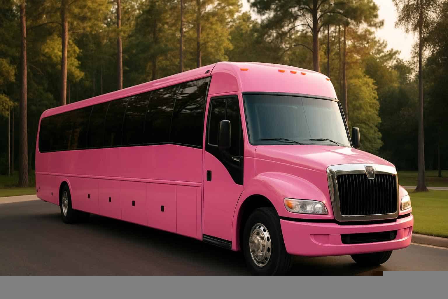Pink Party Buses in The Woodlands Texas