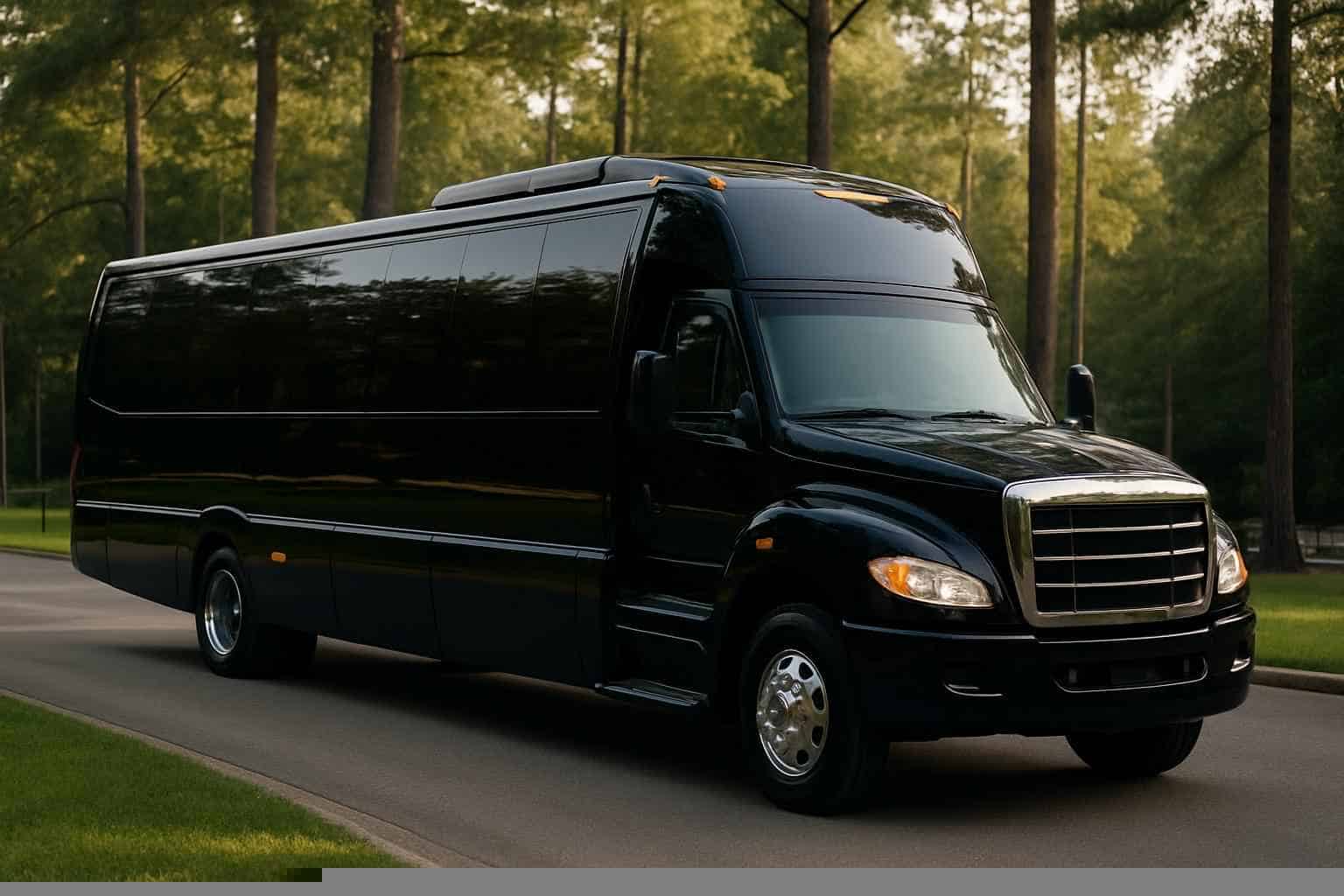 The Woodlands Texas Black Party Bus Rental