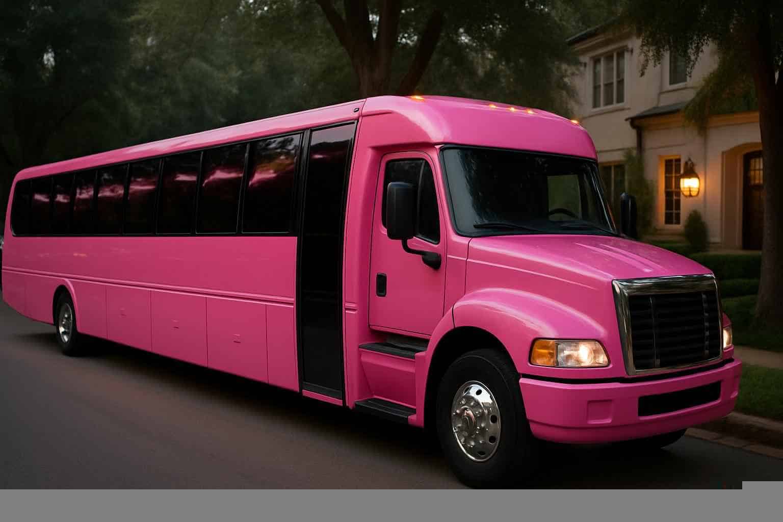 The Woodlands Texas Pink Party Bus Rental