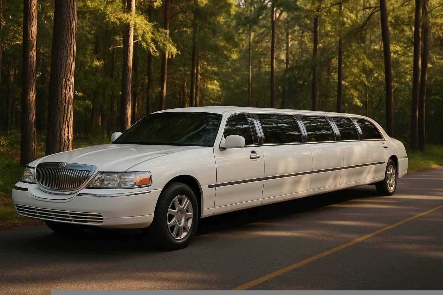 White Limousines In The Woodlands Texas