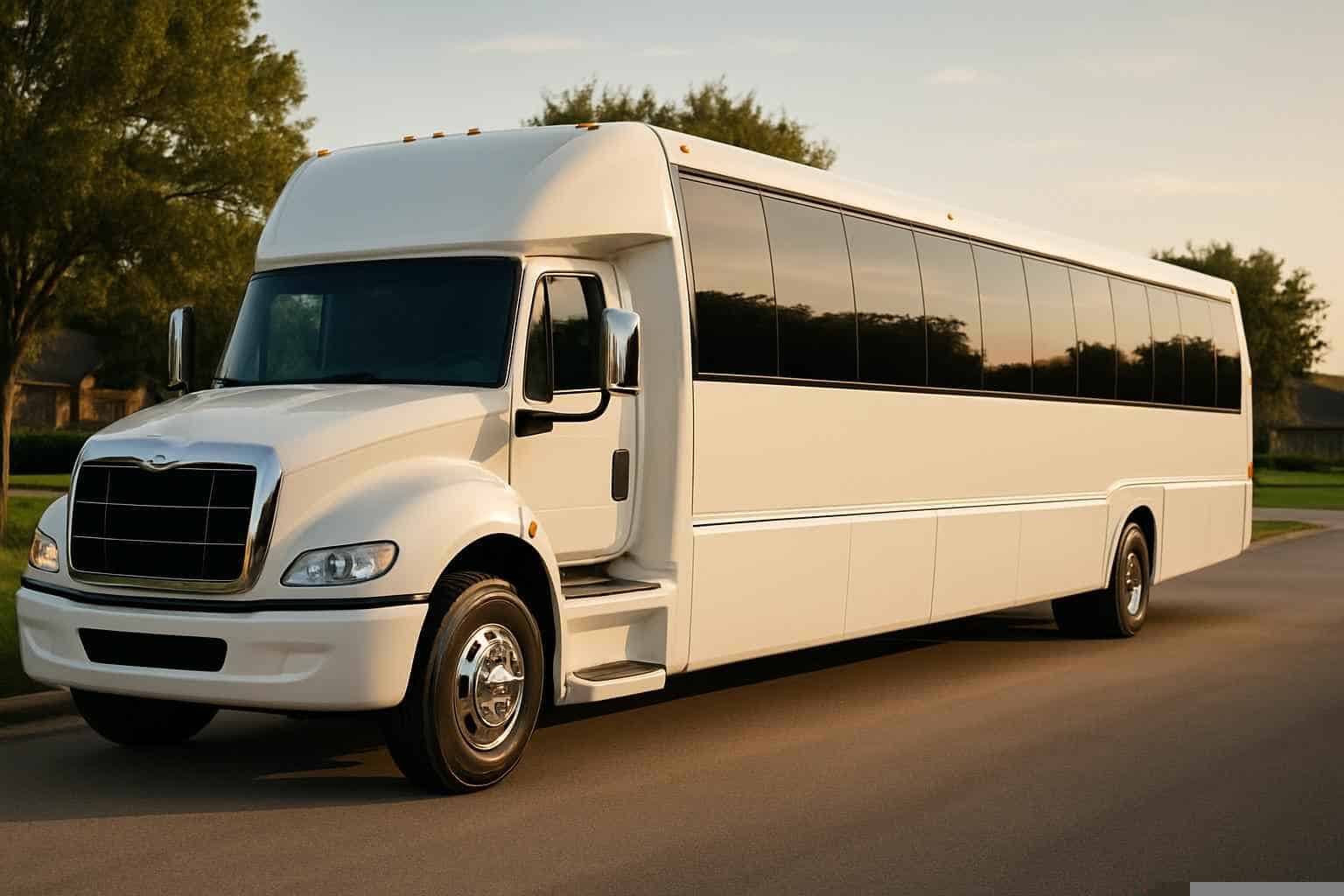 White Party Bus Rental in Katy Texas