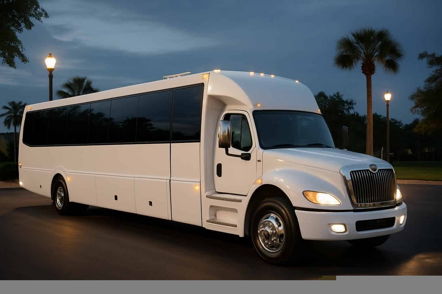 White Party Bus Rental in League City Texas