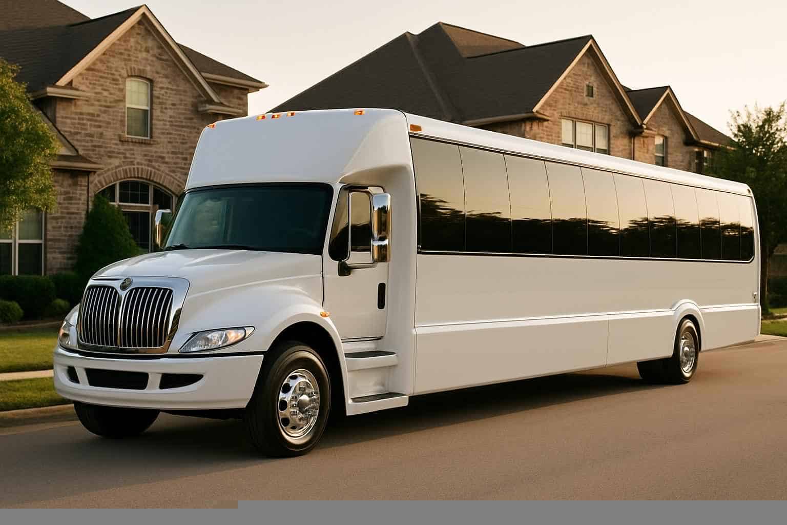 White Party Bus Rental in Pearland Texas