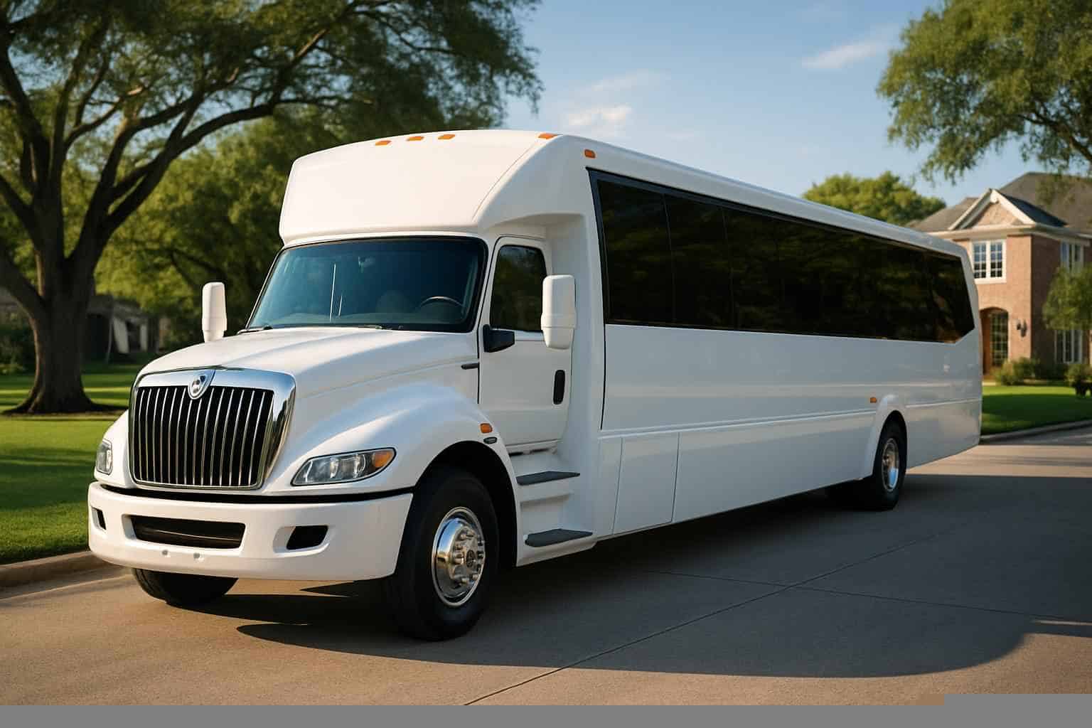 White Party Bus Rental in Sugar Land Texas