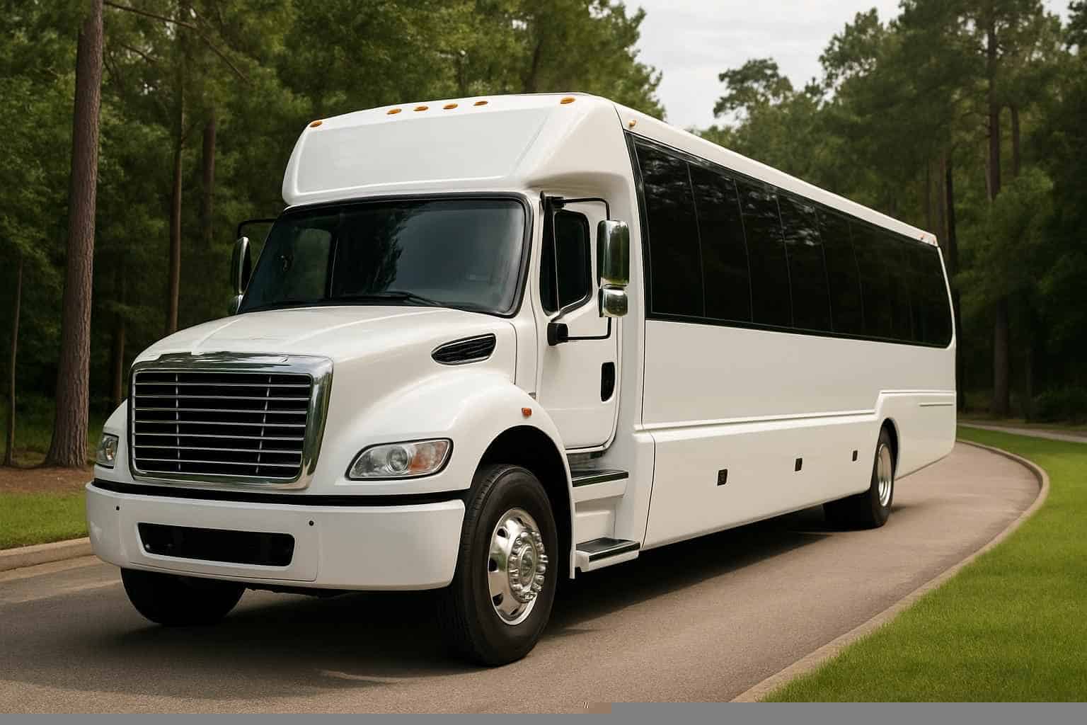 White Party Bus Rental in The Woodlands Texas