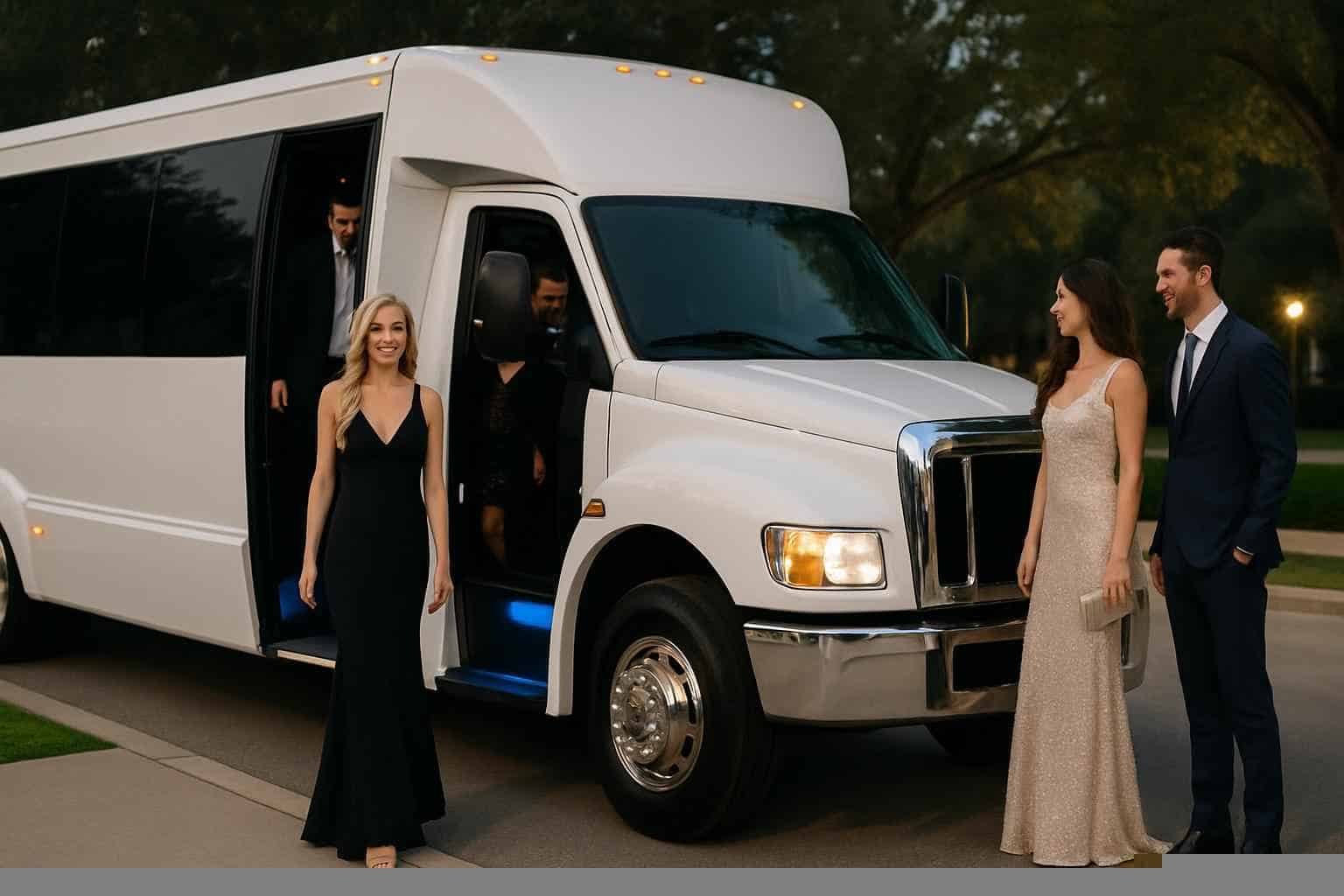 White Party Bus Rental Katy TX