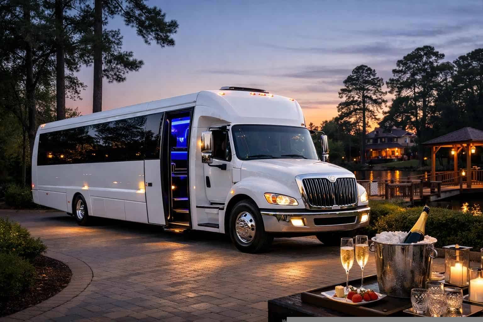 White Party Bus Rental Kingwood TX