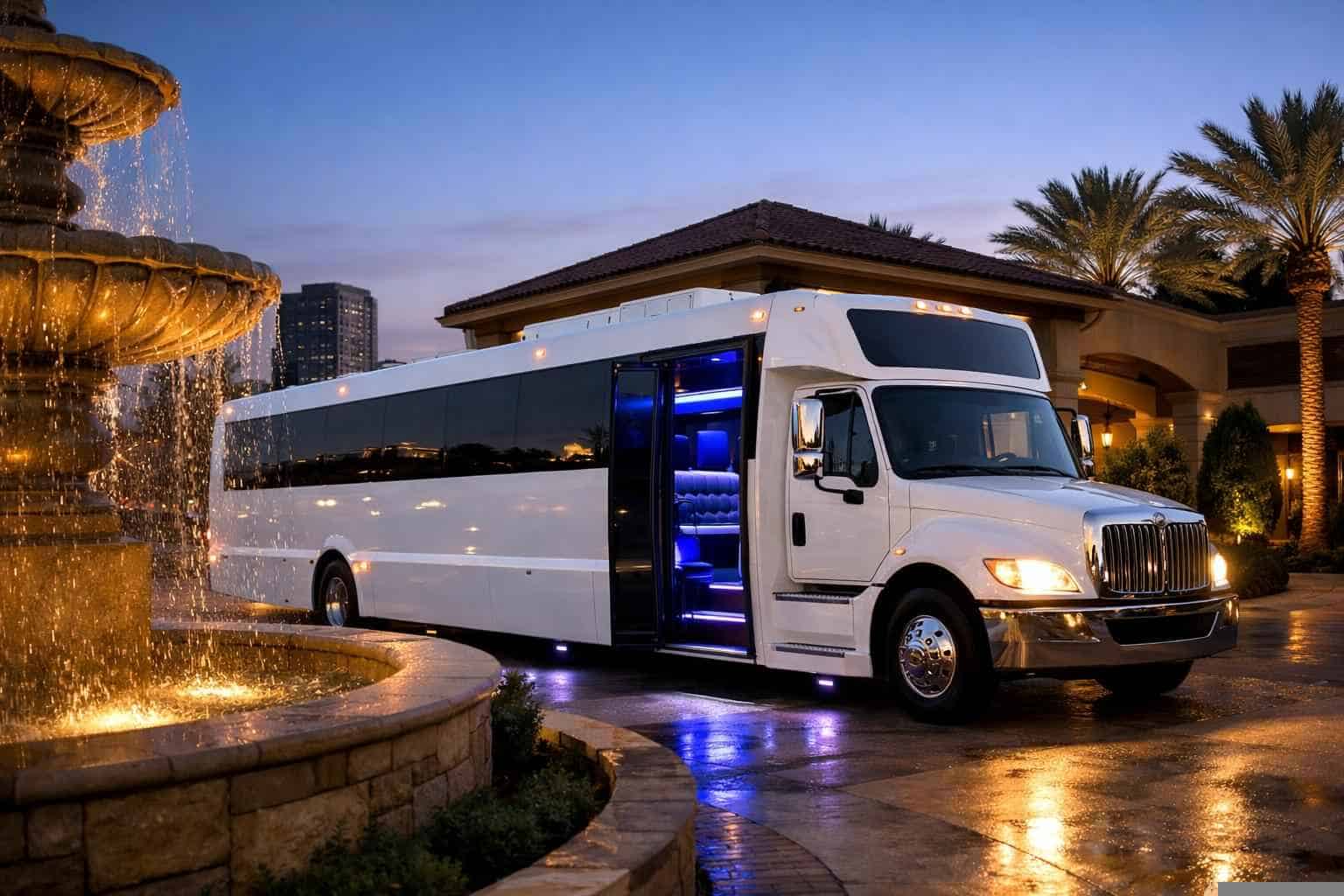 White Party Bus Rental Near Me Humble TX