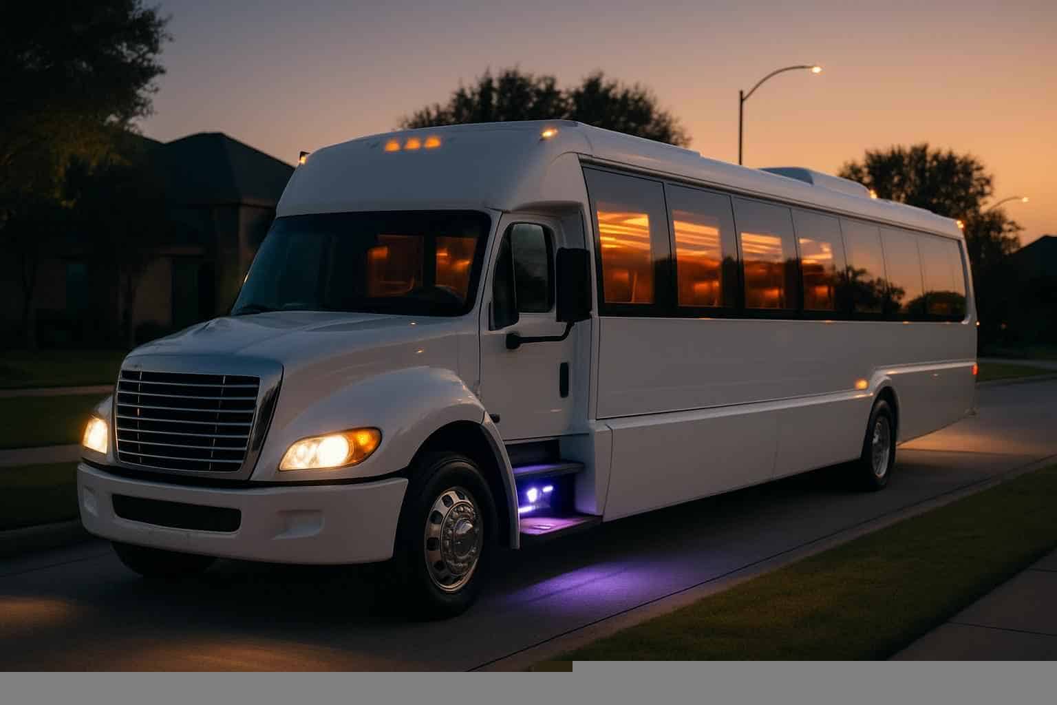 White Party Bus Rental Near Me Katy TX