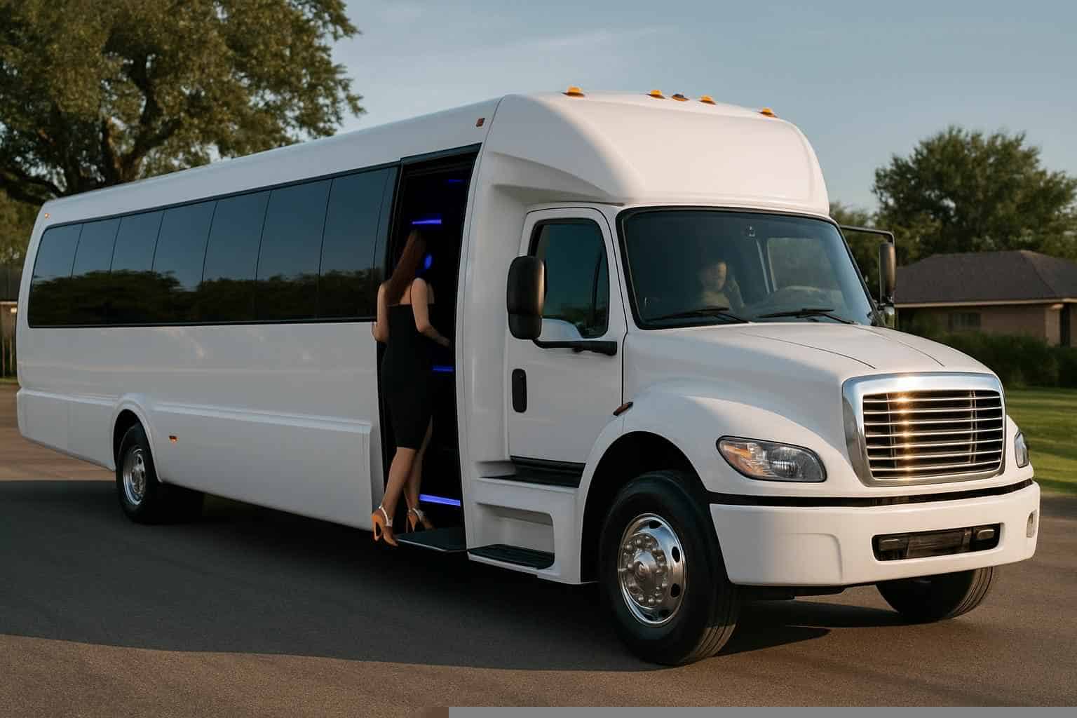 White Party Bus Rental Near Me League City TX