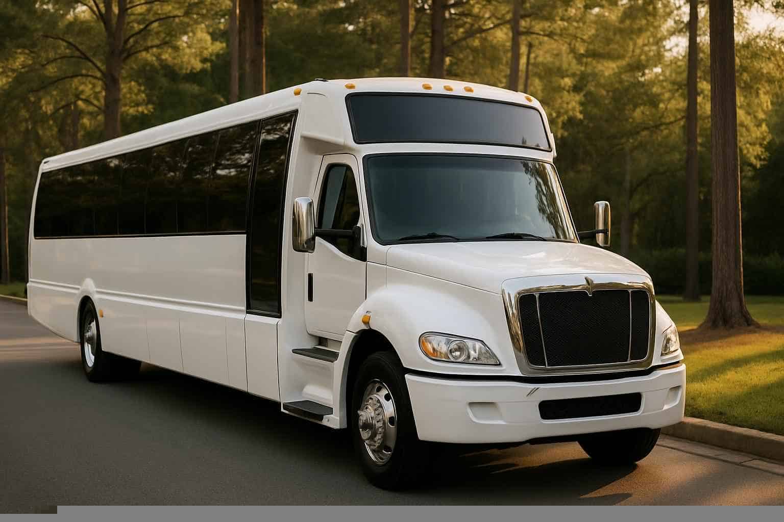 White Party Bus Rental Near Me The Woodlands TX