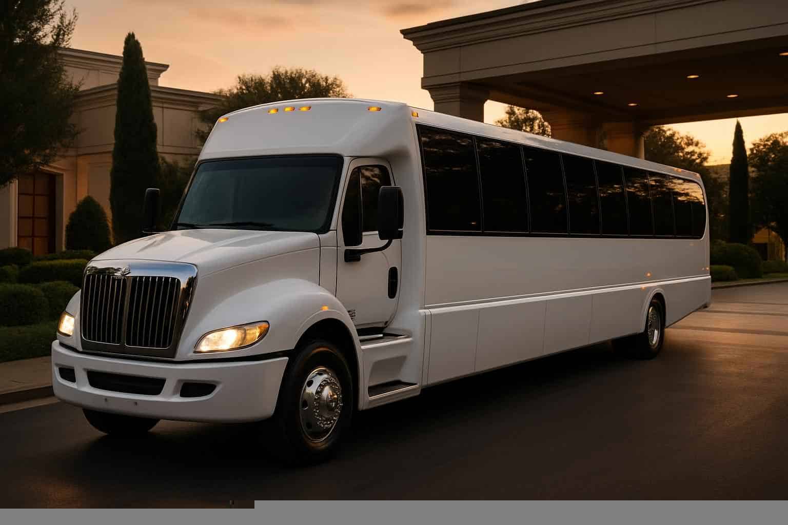 White Party Bus Rental Prices in Conroe TX