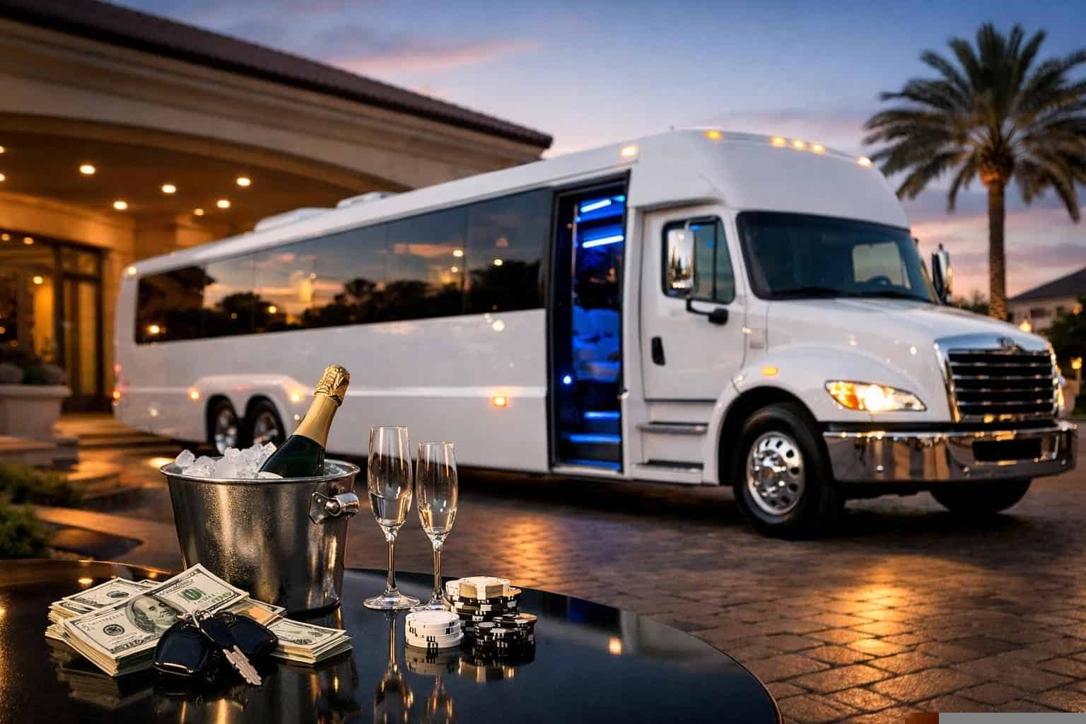 White Party Bus Rental Prices in Cypress TX