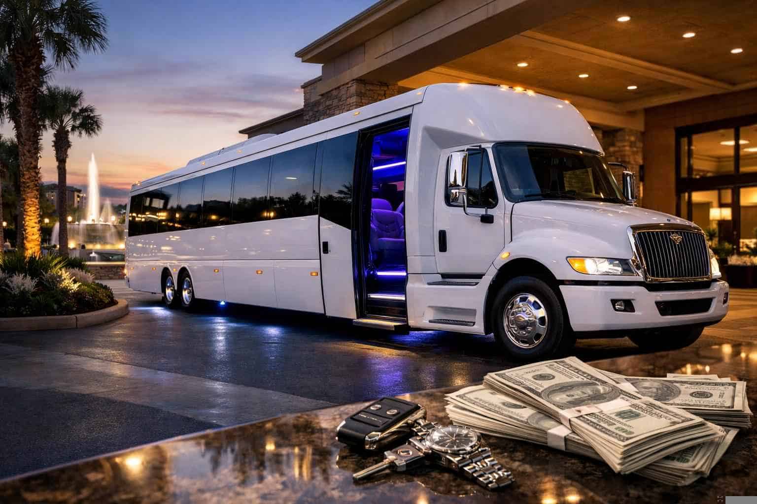 White Party Bus Rental Prices in Humble TX