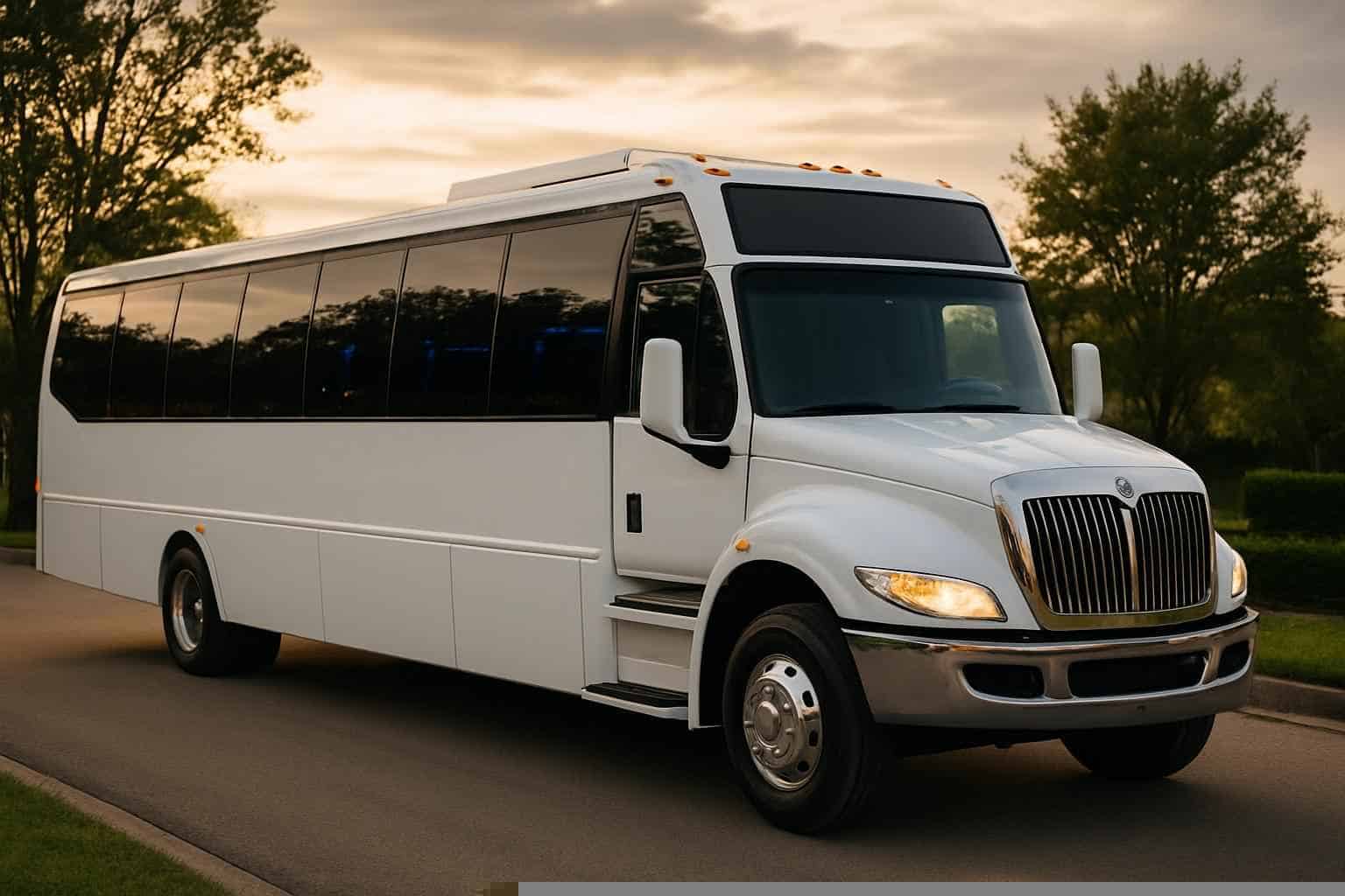 White Party Bus Rental Prices in Pearland TX