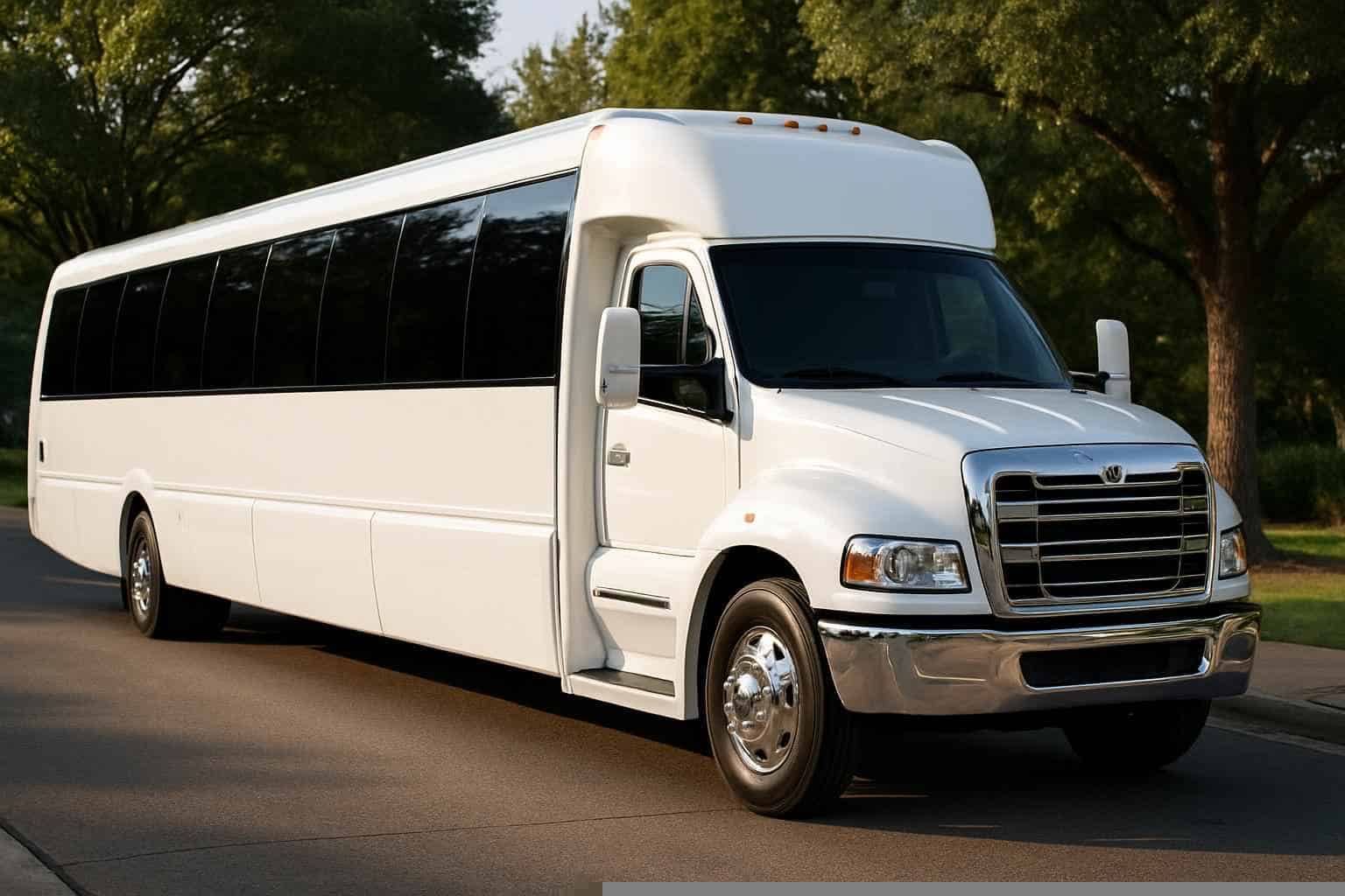 White Party Bus Rental Prices in The Woodlands TX
