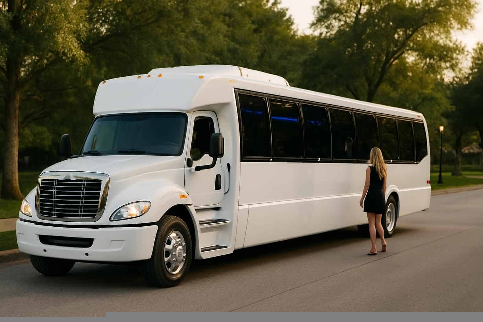 White Party Bus Rental The Woodlands TX