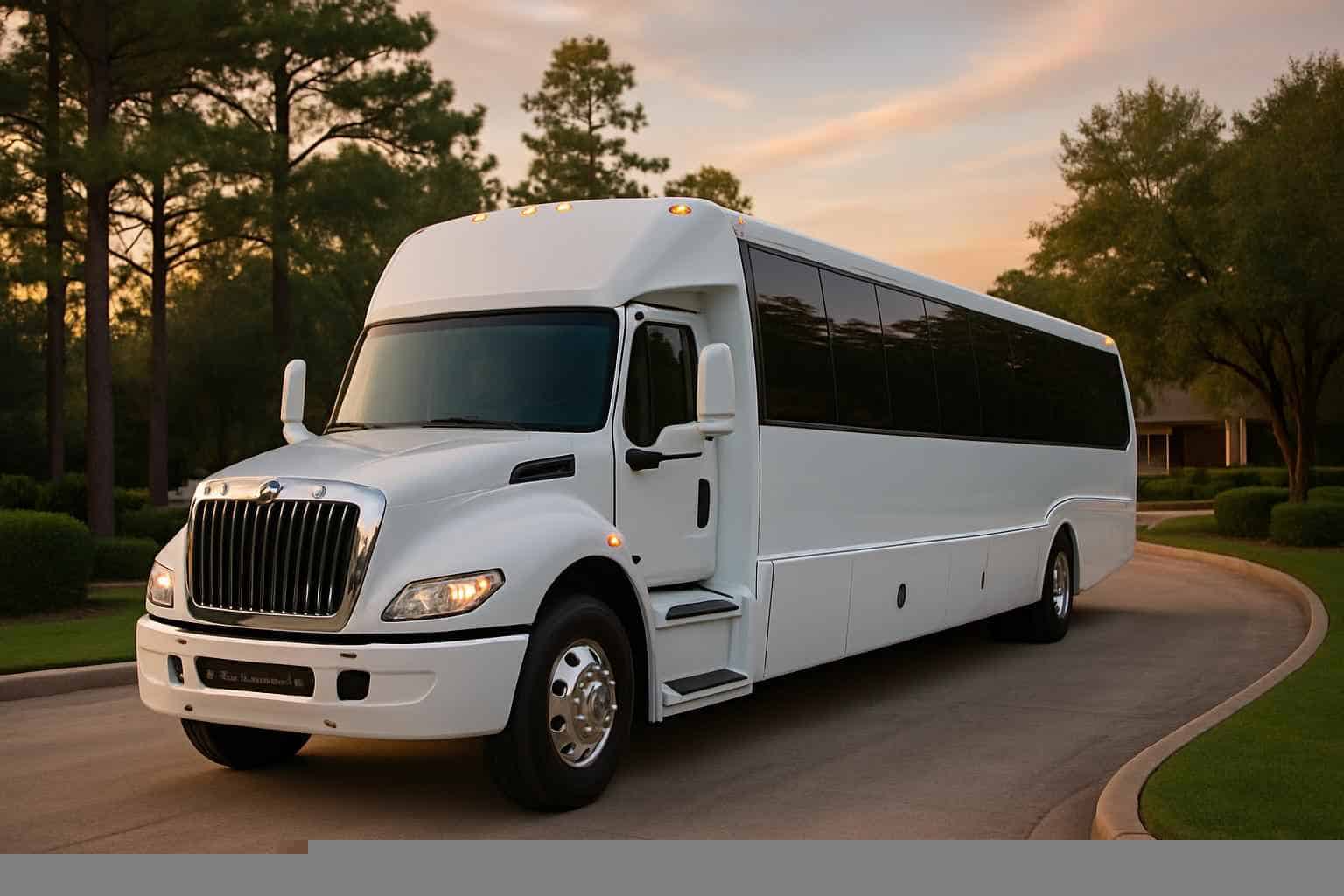 White Party Buses in The Woodlands Texas