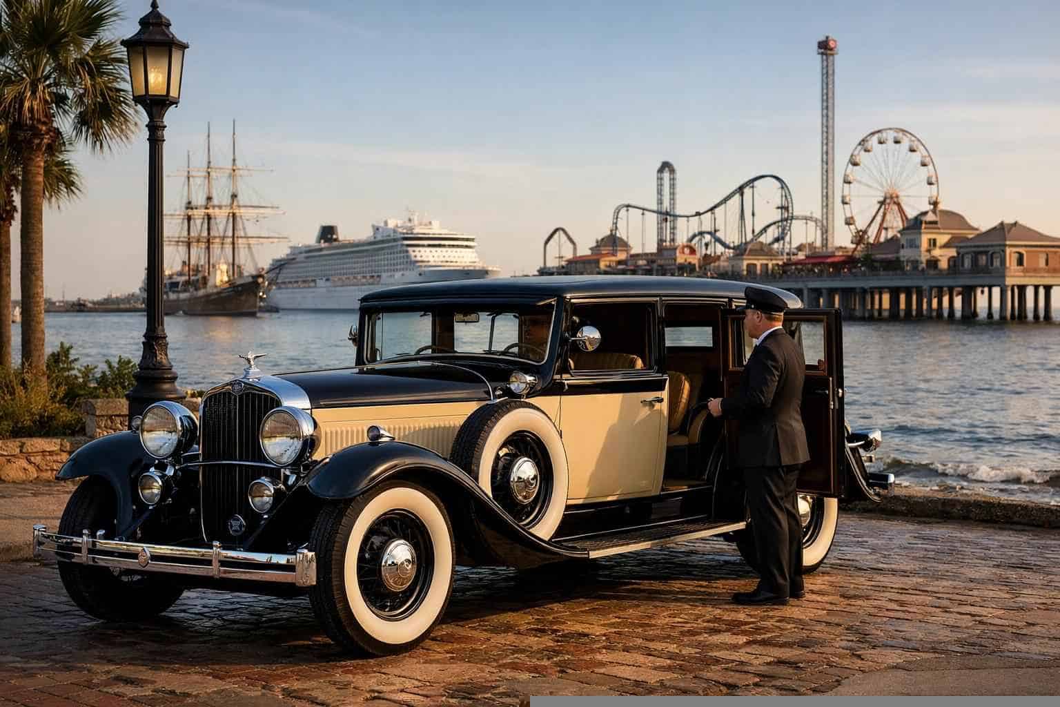 Antique Vehicle Rental with Driver in Galveston Texas