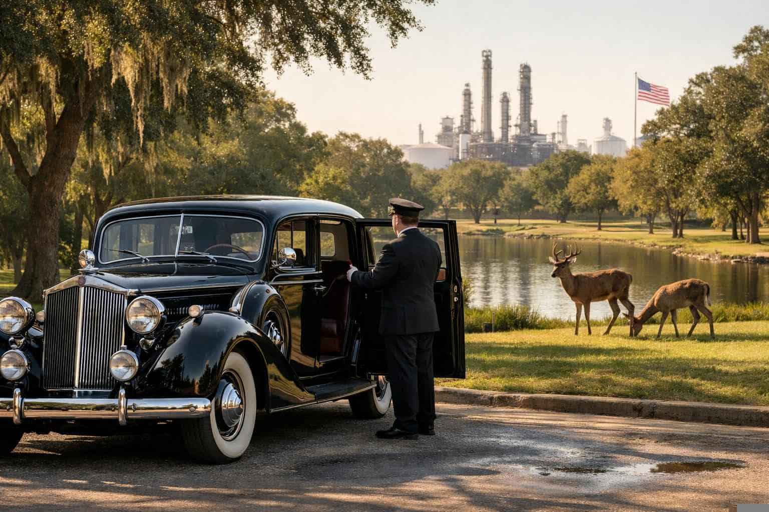 Antique Vehicles With Driver In Deer Park Texas