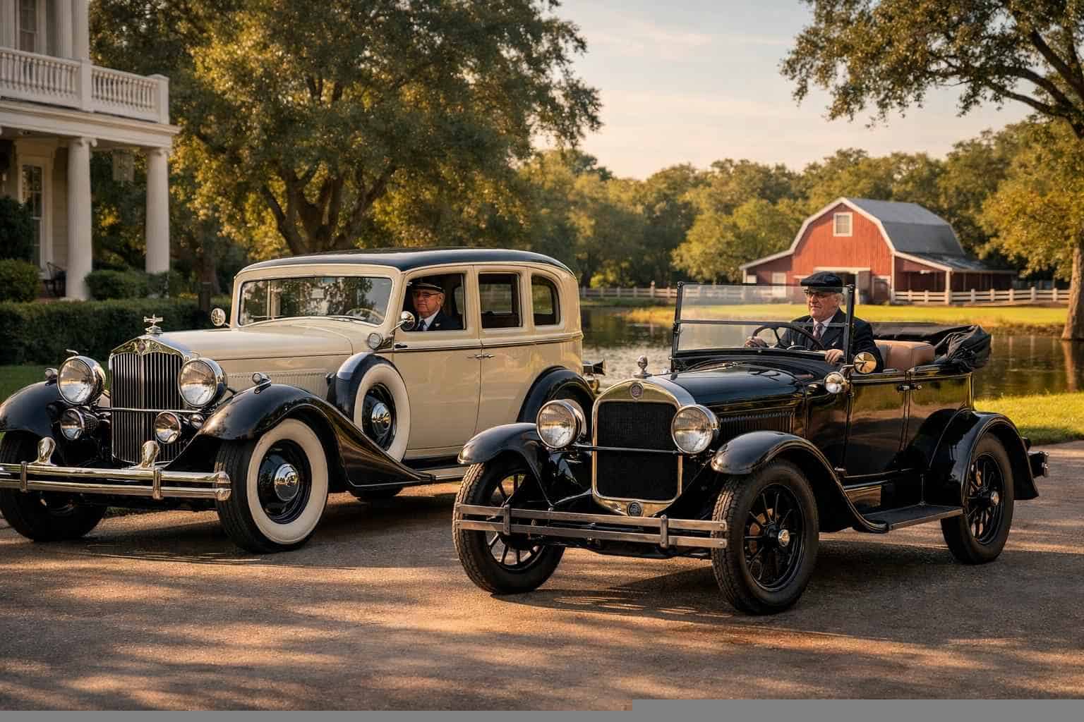 Antique Vehicles with Driver in Friendswood Texas
