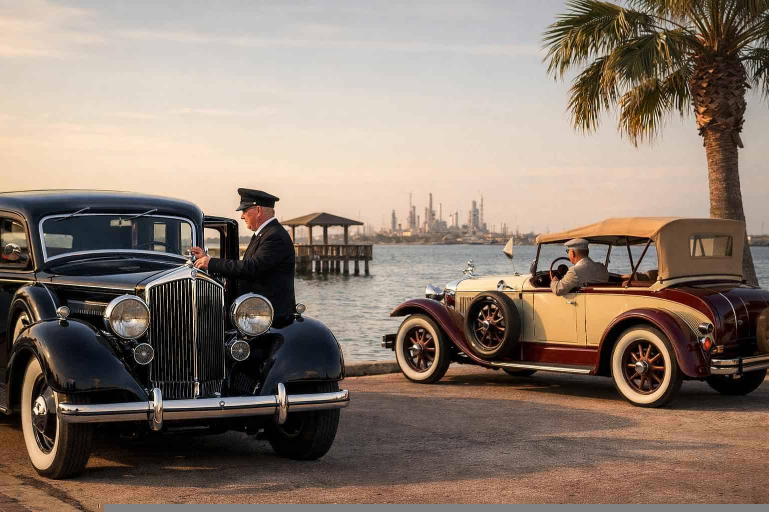 Antique Vehicles With Driver In La Porte Texas