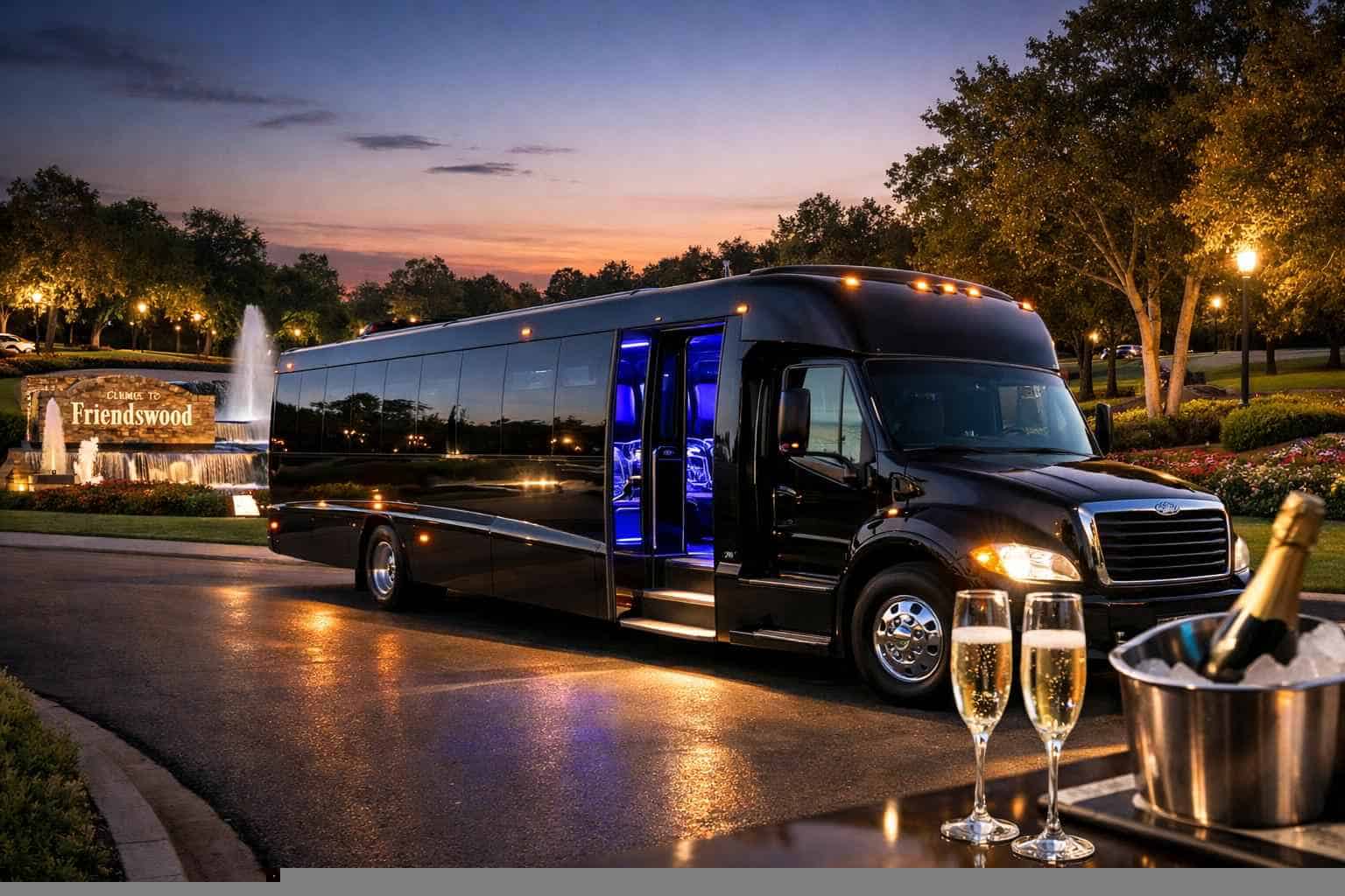 Best Black Party Bus Rental in Friendswood Texas