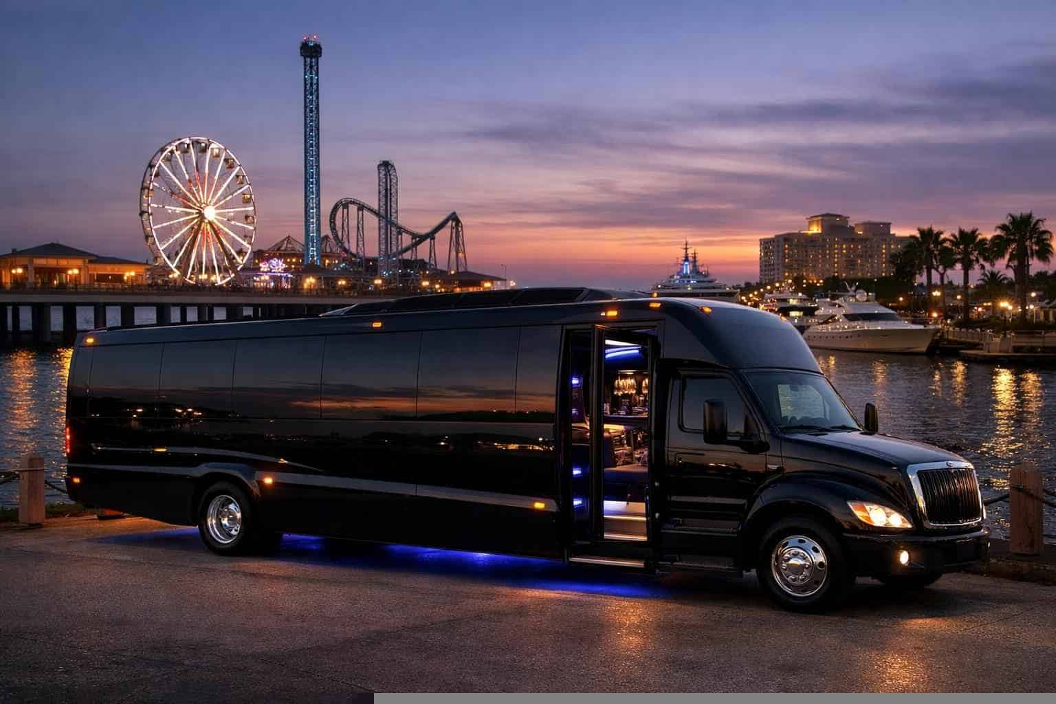 Best Black Party Bus Rental in Galveston Texas