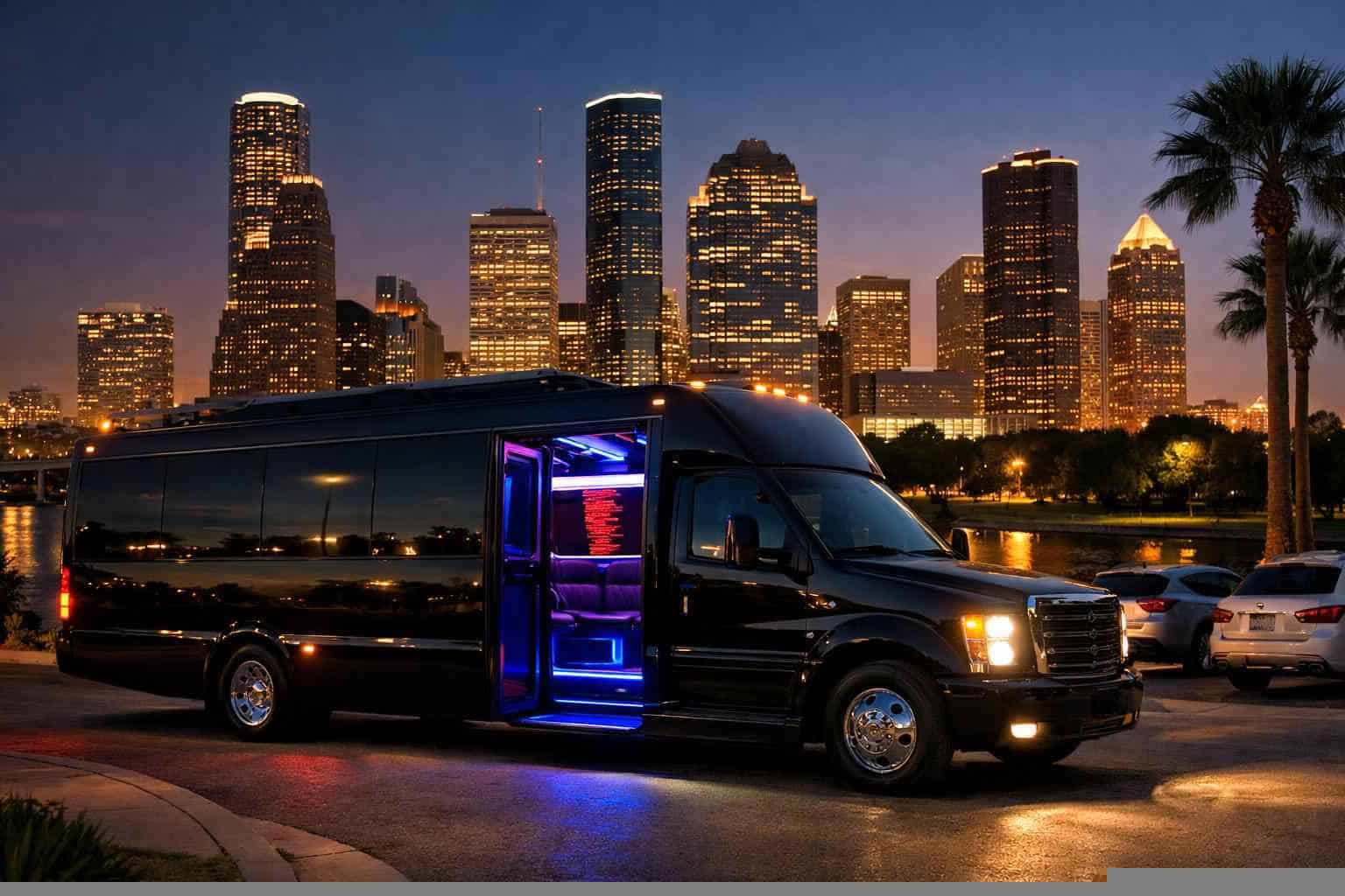 Best Black Party Bus Rental in Texas City Texas