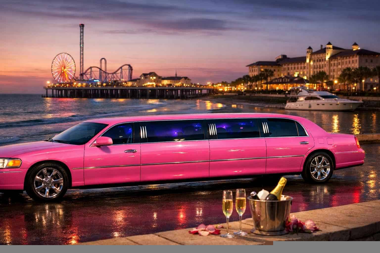 Best Pink Limo Rental in Galveston Texas