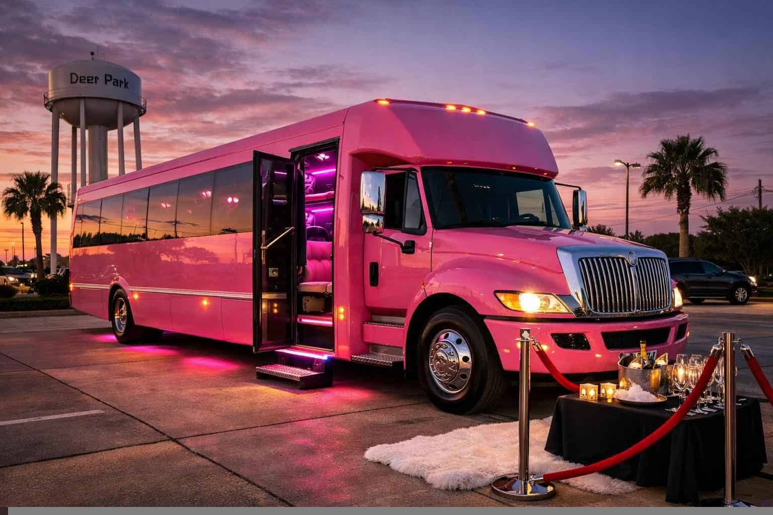 Best Pink Party Bus Rental In Deer Park Texas