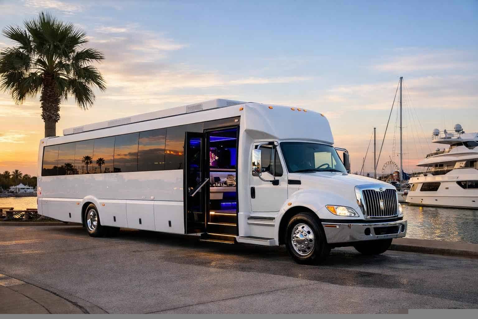 Best White Party Bus Rental in Galveston Texas
