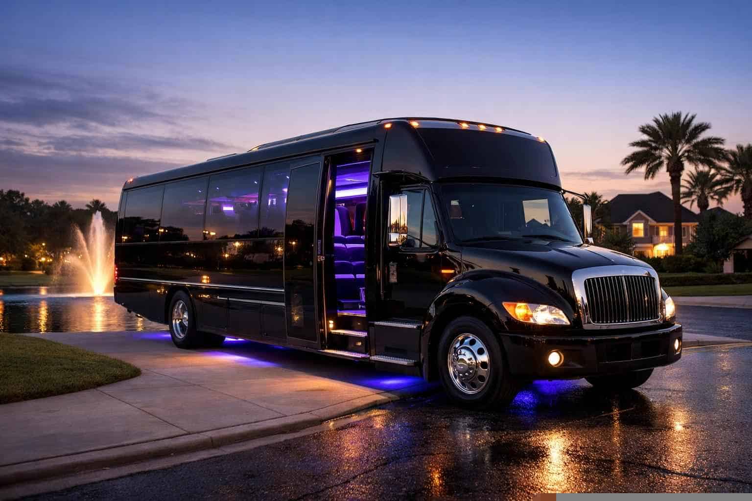Black Party Bus Rental Friendswood TX