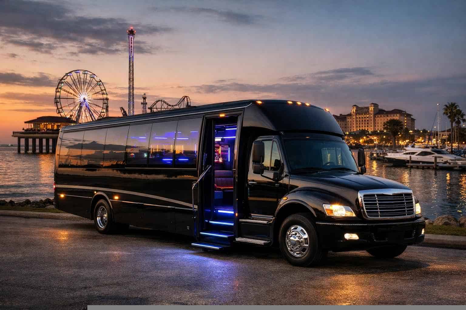 Black Party Bus Rental Galveston TX