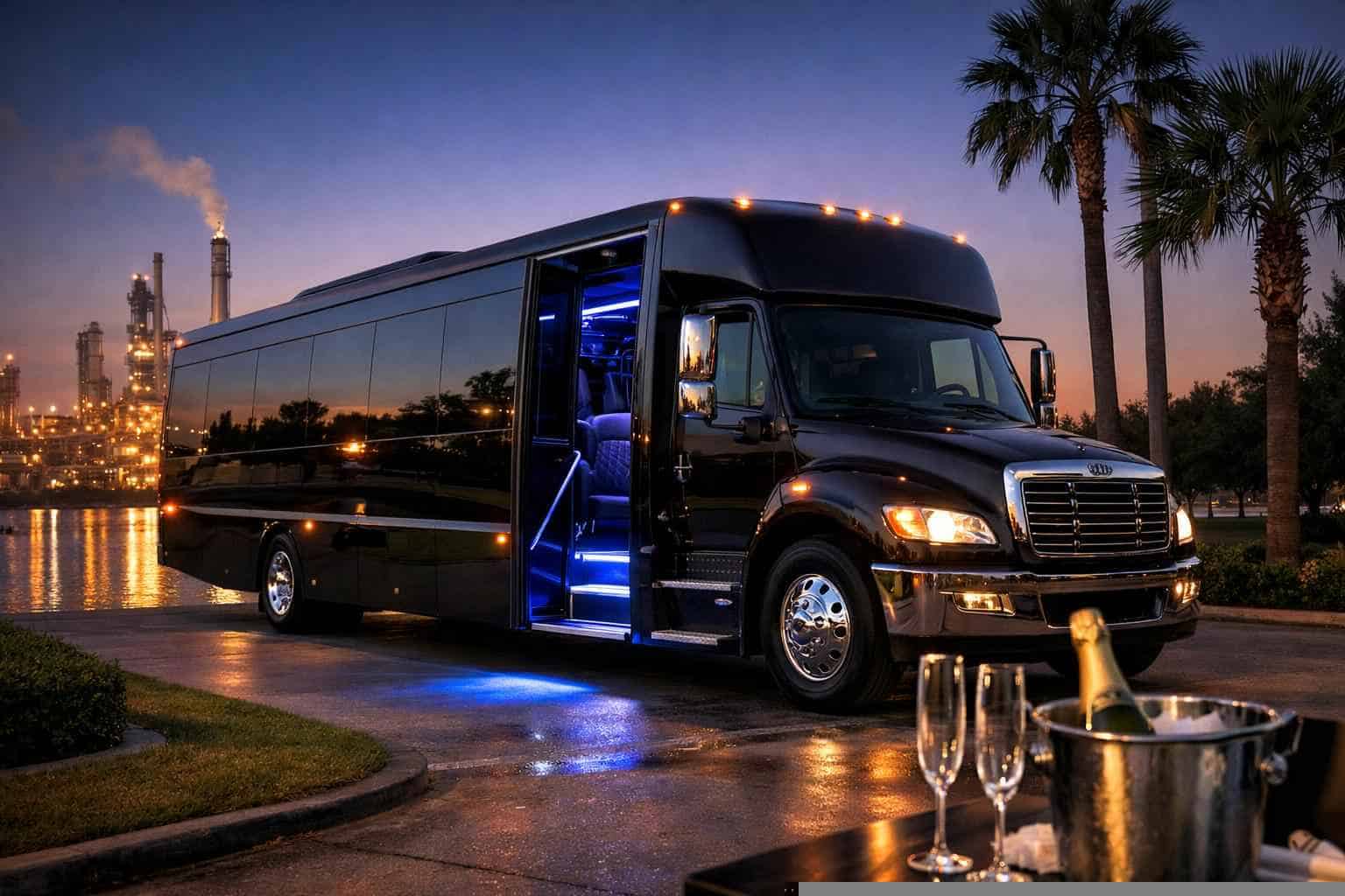 Black Party Bus Rental in Deer Park Texas
