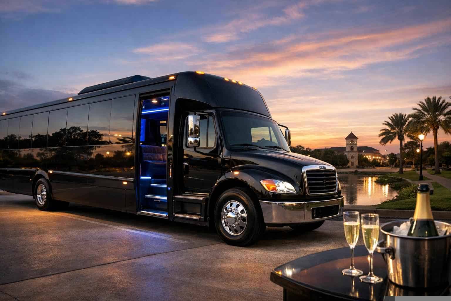 Black Party Bus Rental in Friendswood Texas