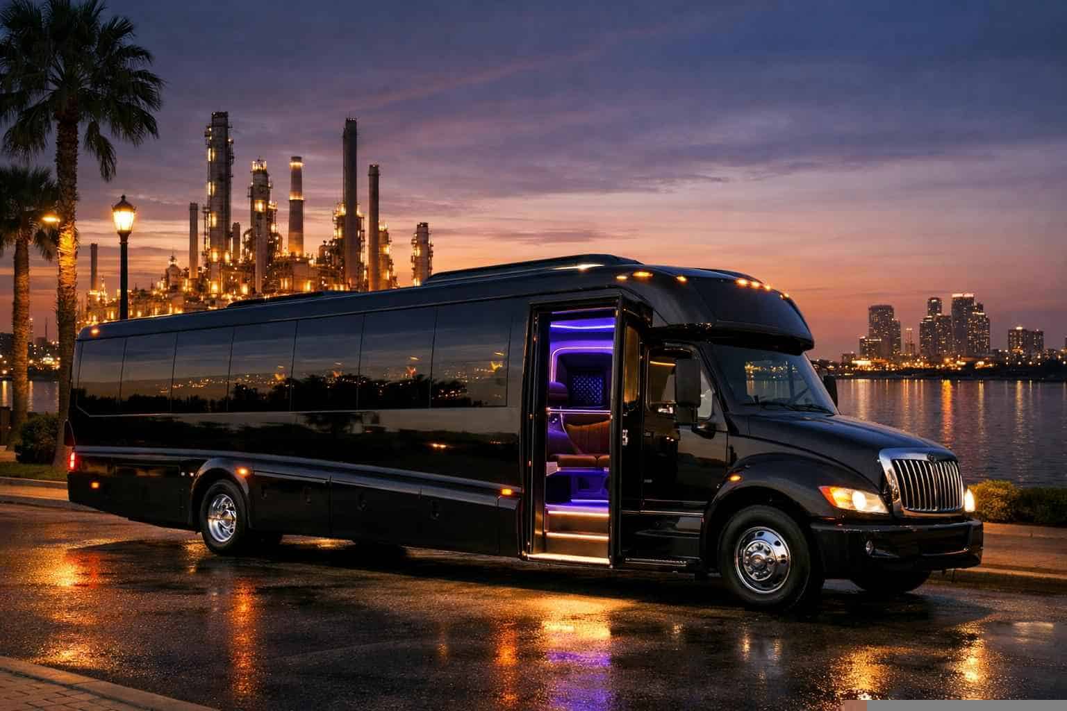 Black Party Bus Rental in Texas City Texas