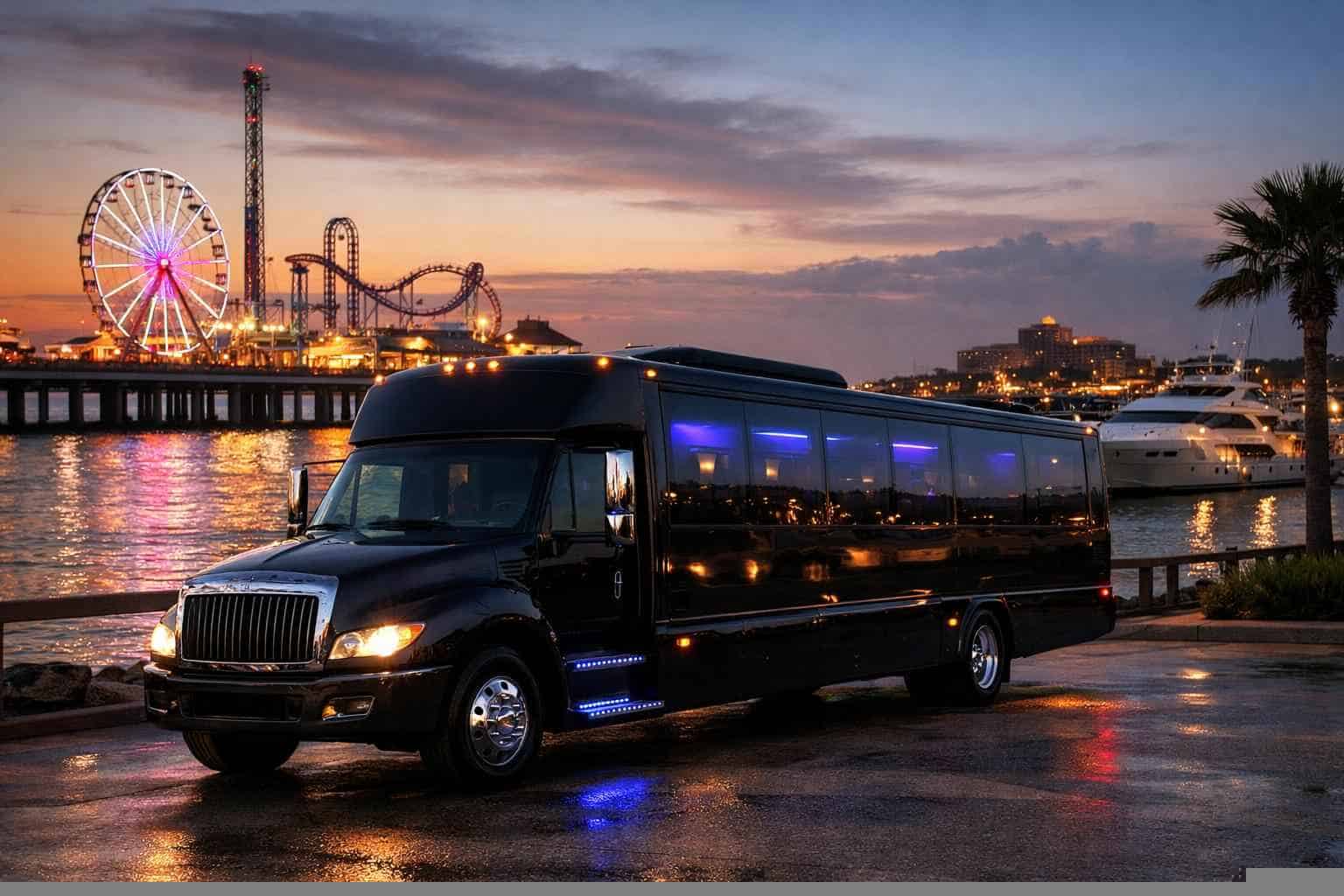 Black Party Bus Rental Near Me Galveston TX