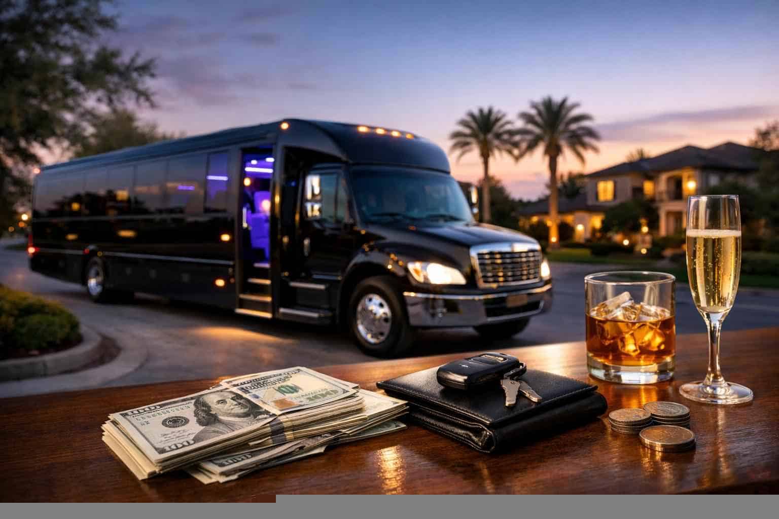 Black Party Bus Rental Prices in Friendswood TX