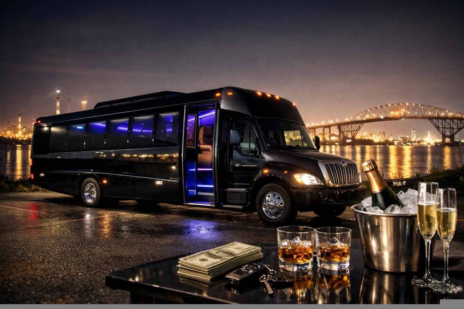 Black Party Bus Rental Prices in La Porte TX
