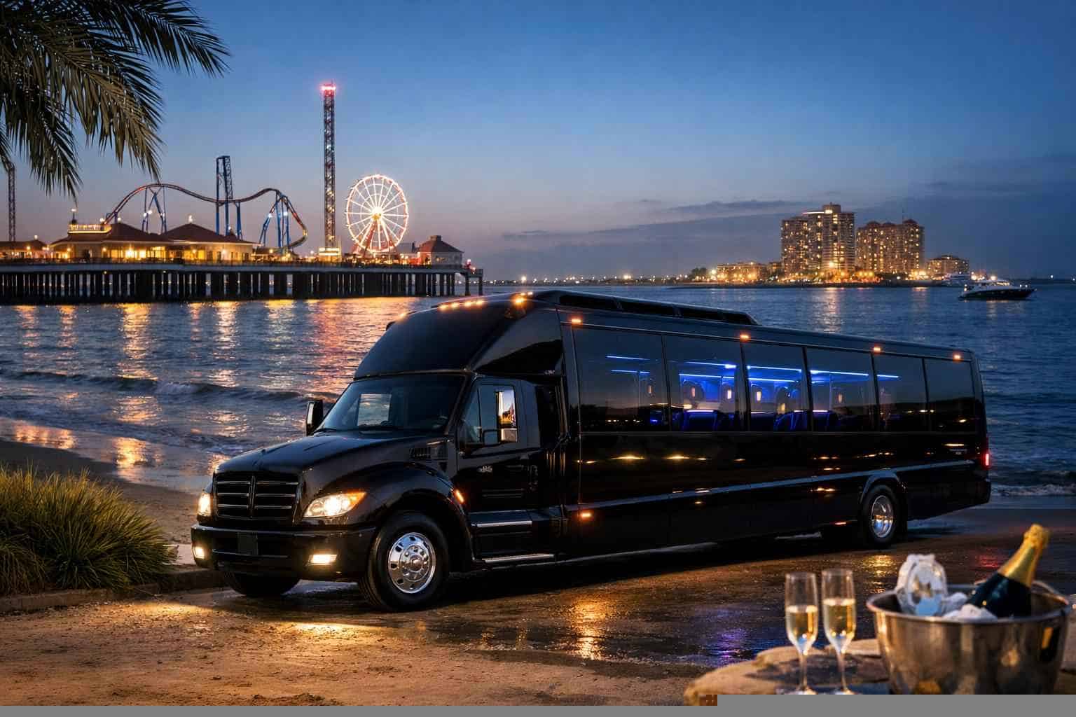 Black Party Buses in Galveston Texas