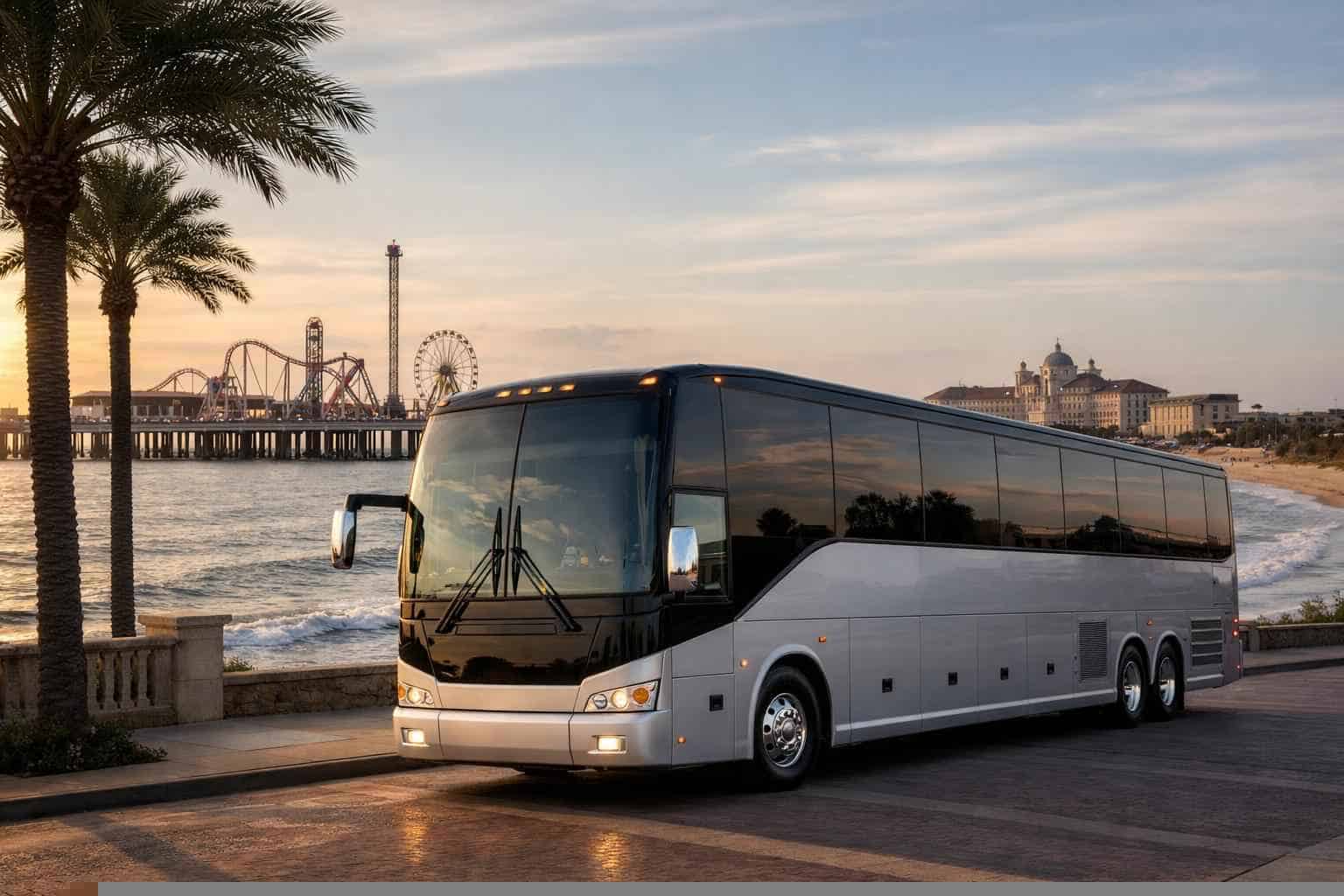 Charter Bus Rental in Galveston Texas