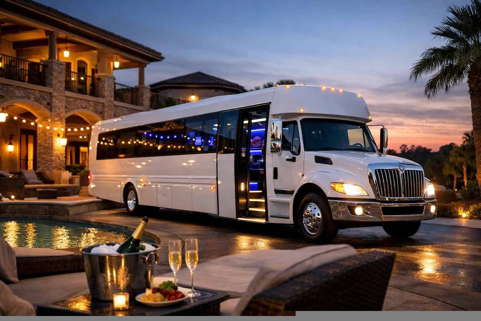 Friendswood Texas White Party Bus Rental