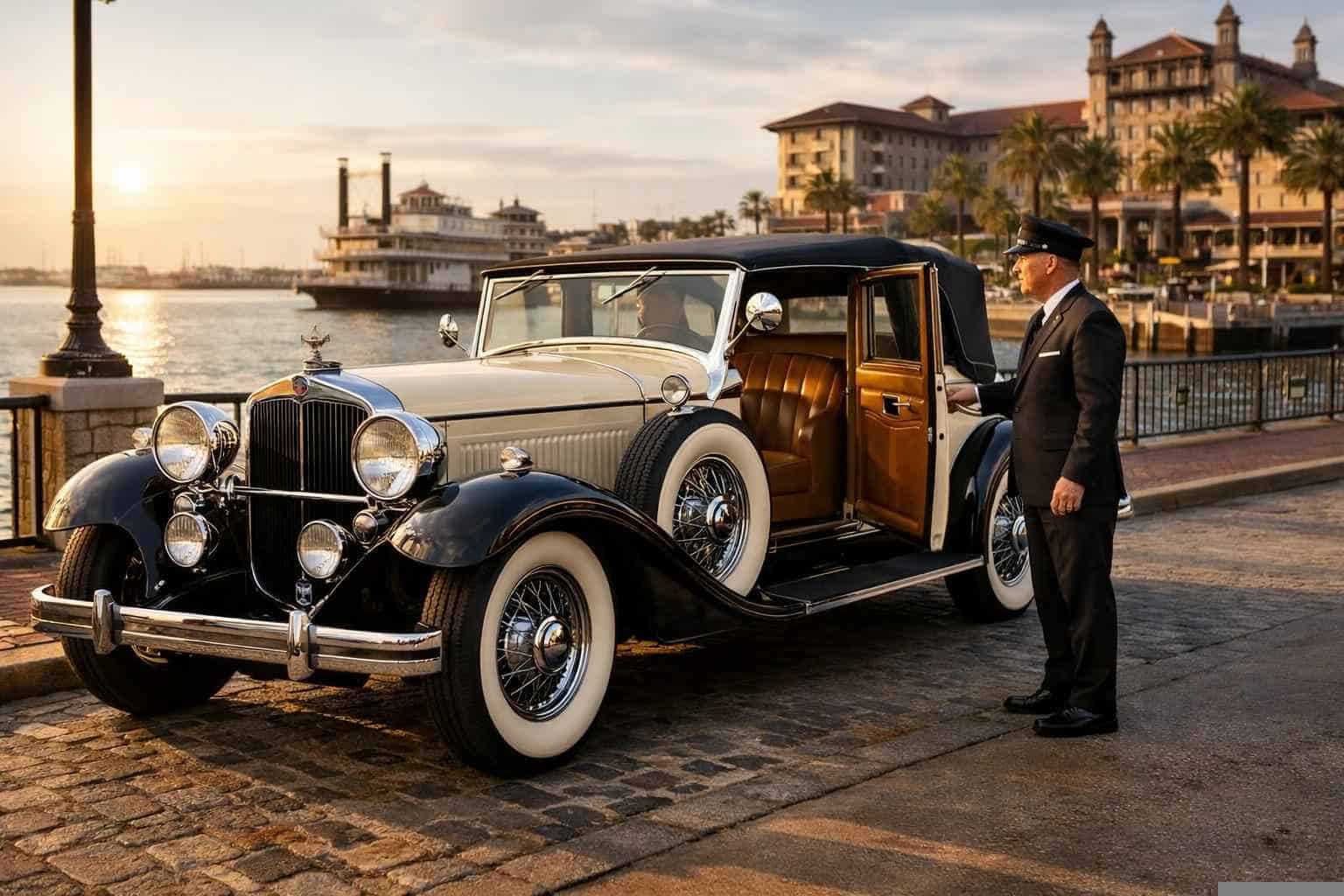 Galveston Texas Antique Vehicle Rental with Driver